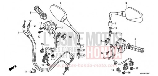 MANUBRIO/INTERRUTTORE/CAVO (NC700XD) NC700XDD di 2013